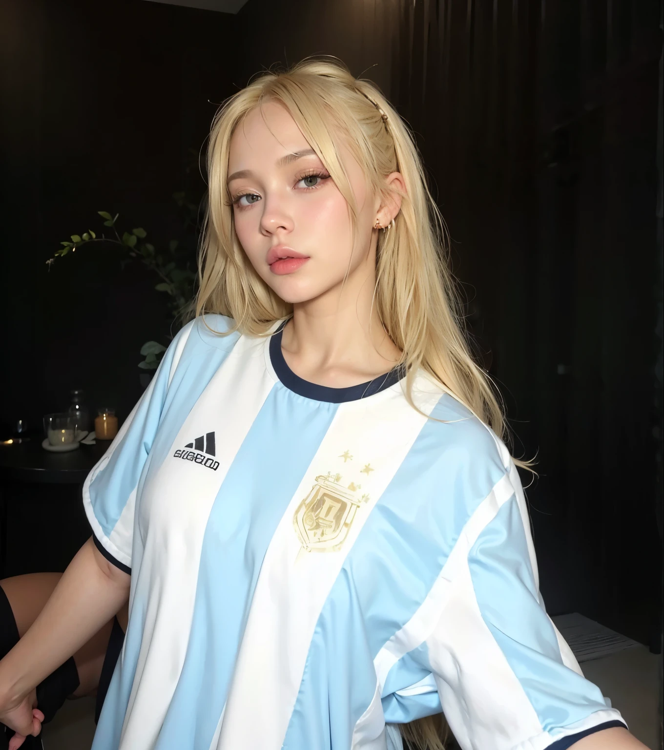  Blonde woman with long hair and piercings posing for a photo..., with long blond hair, with long blond hair, Chica perfecta de pelo blanco, ava max, tifa lockhart with blonde hair, pale porcelain white skin, anime girl in real life, with blonde hair, extremely blonde hair , very blond hair, with long blond hair, Her hair is blonde