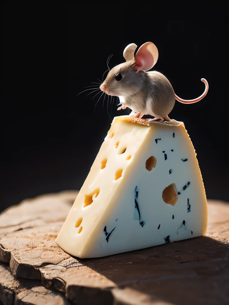 there is a mouse that is sitting inside of a piece of cheese, anthropomorphic cheese wedge, stanley mouse, anthropomorphic mouse, mouse, mouse face, dino mouse, stone art, rock painting, spotted ultra realistic, profile pic, mouse head, 5d, 5 d, r / paintedminis, rock art, & even a little mouse