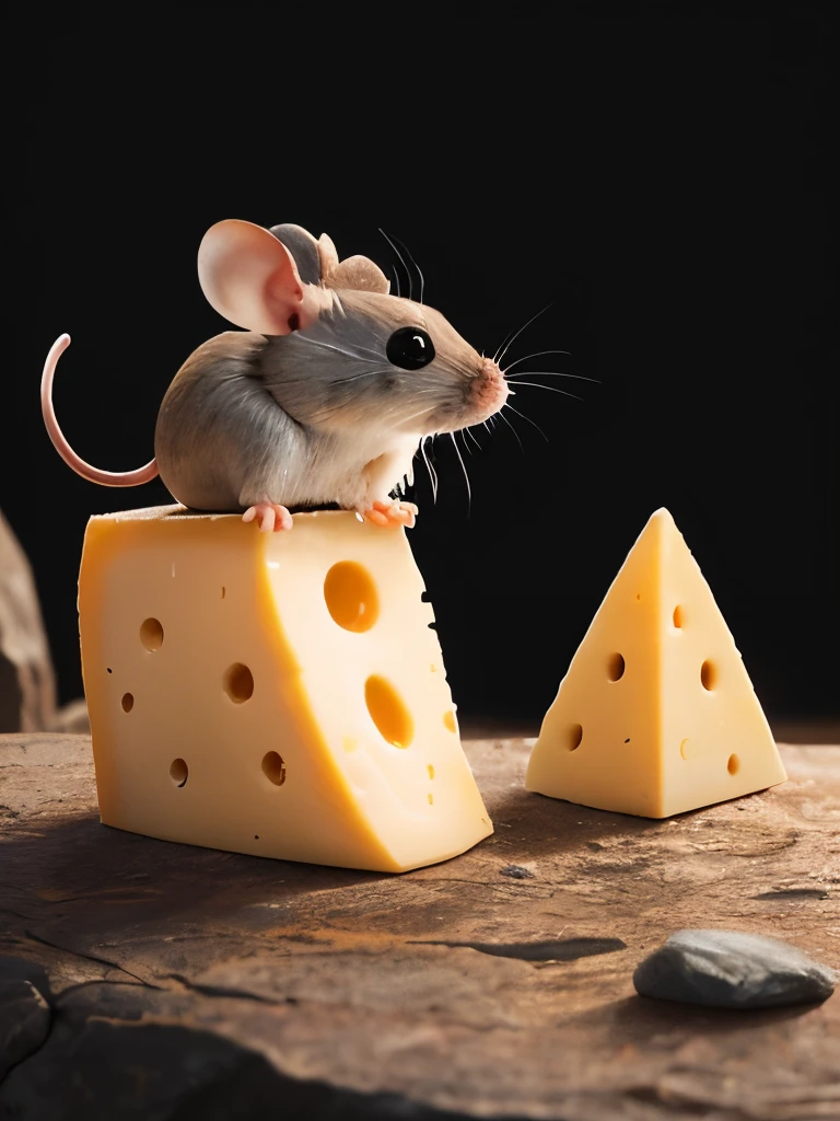 there is a mouse that is sitting inside of a piece of cheese, anthropomorphic cheese wedge, stanley mouse, anthropomorphic mouse, mouse, mouse face, dino mouse, stone art, rock painting, spotted ultra realistic, profile pic, mouse head, 5d, 5 d, r / paintedminis, rock art, & even a little mouse