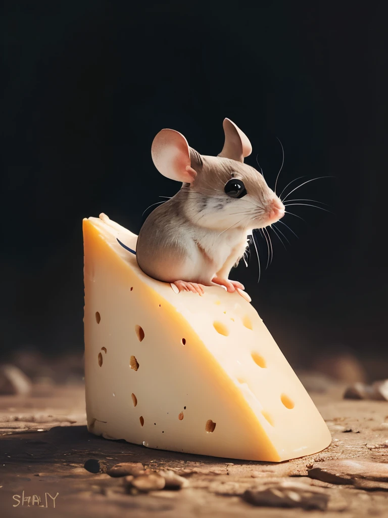 there is a mouse that is sitting inside of a piece of cheese, anthropomorphic cheese wedge, stanley mouse, anthropomorphic mouse, mouse, mouse face, dino mouse, stone art, rock painting, spotted ultra realistic, profile pic, mouse head, 5d, 5 d, r / paintedminis, rock art, & even a little mouse