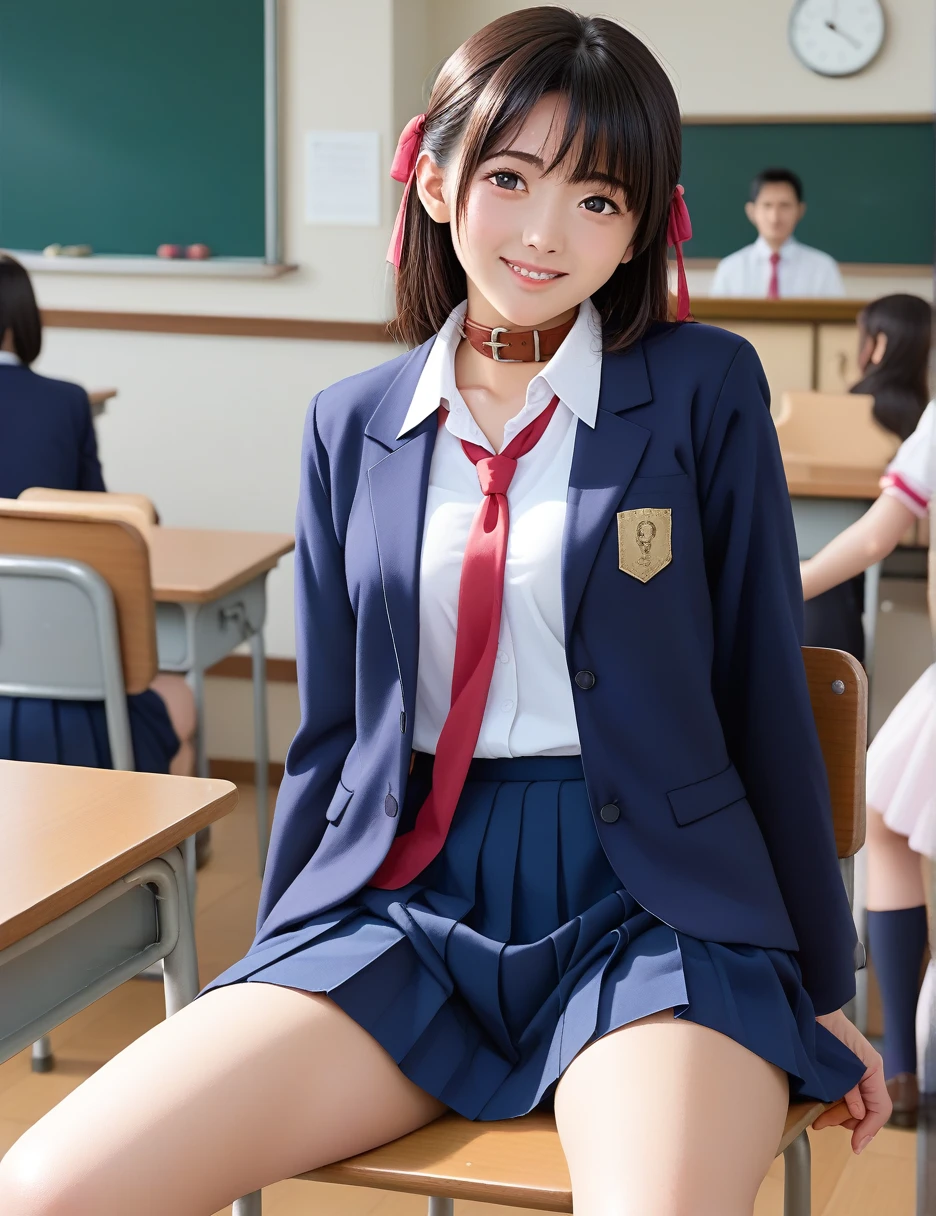 you,  score_9,  score_8_up,  score_7_up,sauce_Anime,  1 girl,Student Uniform,blazer,lOng sleeves,  with collar_shirt,tie,  pleated skirt ,socks,,smile,cowboy_shot, staring _in_Viewers,classroom, ,  virtual anime where chains are tied to arms and legs ,At dawn_On_chair,  monster ,  sex,  monster 性交(  high school girl )),((Nipples)((  sexクライマックス )),)(( Insert )))((膣にInsertされた触手 )))(((  Cum Dripping  )))、(((Dripping Fluid/)))