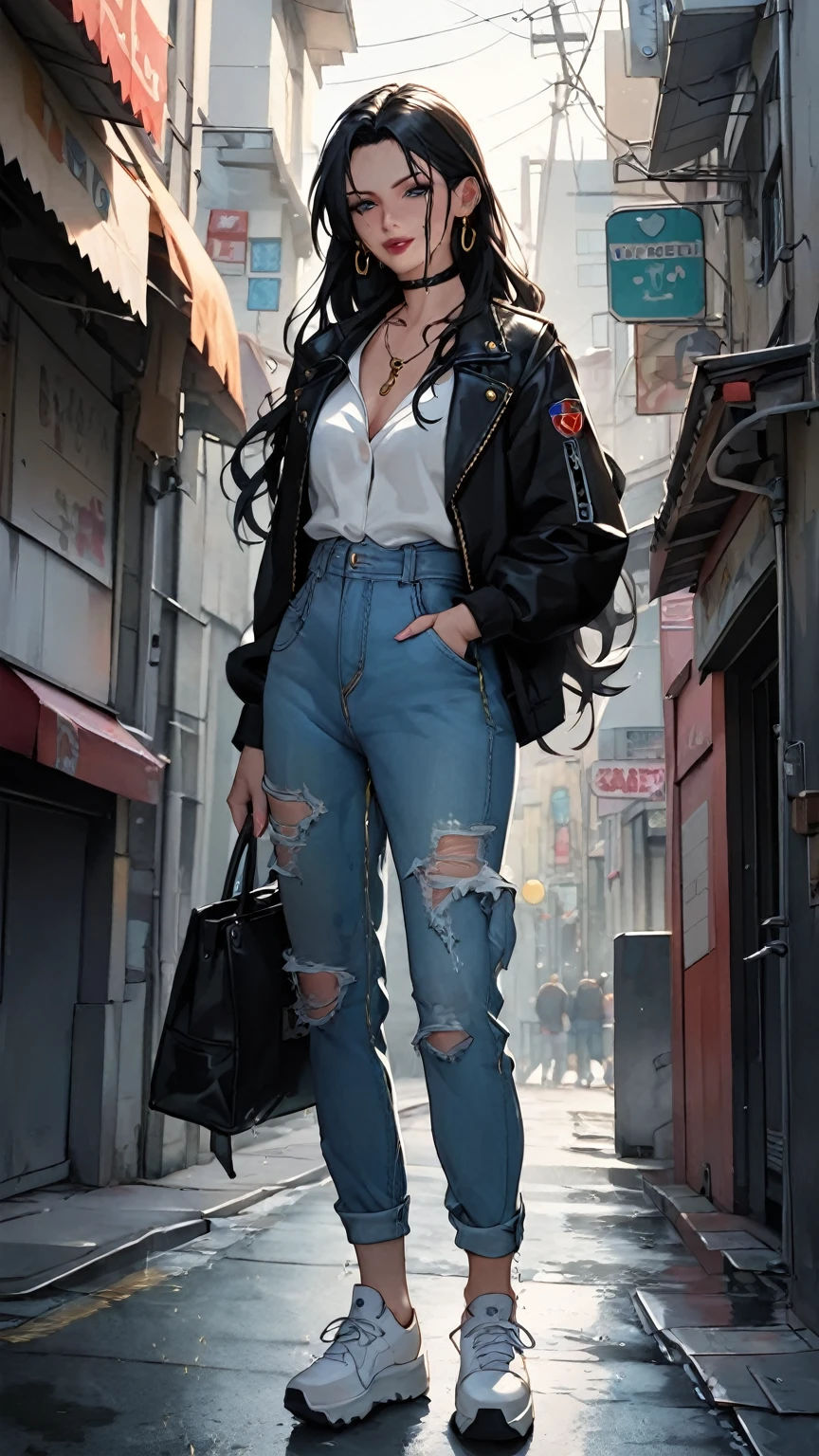 Boa hancock, anime, turkey flag tshirt, best quality, high quality, highres, beautiful women, high detail, good lighting, lewd, hentai, (((rolled up jeans))), (((bare feet))), latex top, bare midriff, (bare thighs), (black latex gloves), leather choker, (wet jeans), (((wetting herself))), (((peeing herself))), (((peeing self))), (pee streaming down legs), peeing stain, (puddle), (thick thighs), nice long legs, lipstick, detailed face, pretty face, seductive face, sexually aroused, sexually excited, ((in water bathing)), hihelz