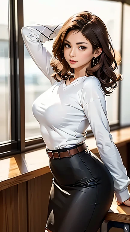 (best quality, highres, ultra-detailed, realistic:1.37), portrait, sexy teacher, grinding, moaning, horny, sensual eye contact, topless, seductive miniskirt, intense gaze, no panties, alluring demeanor, suggestive poses, soft lighting, vibrant colors.