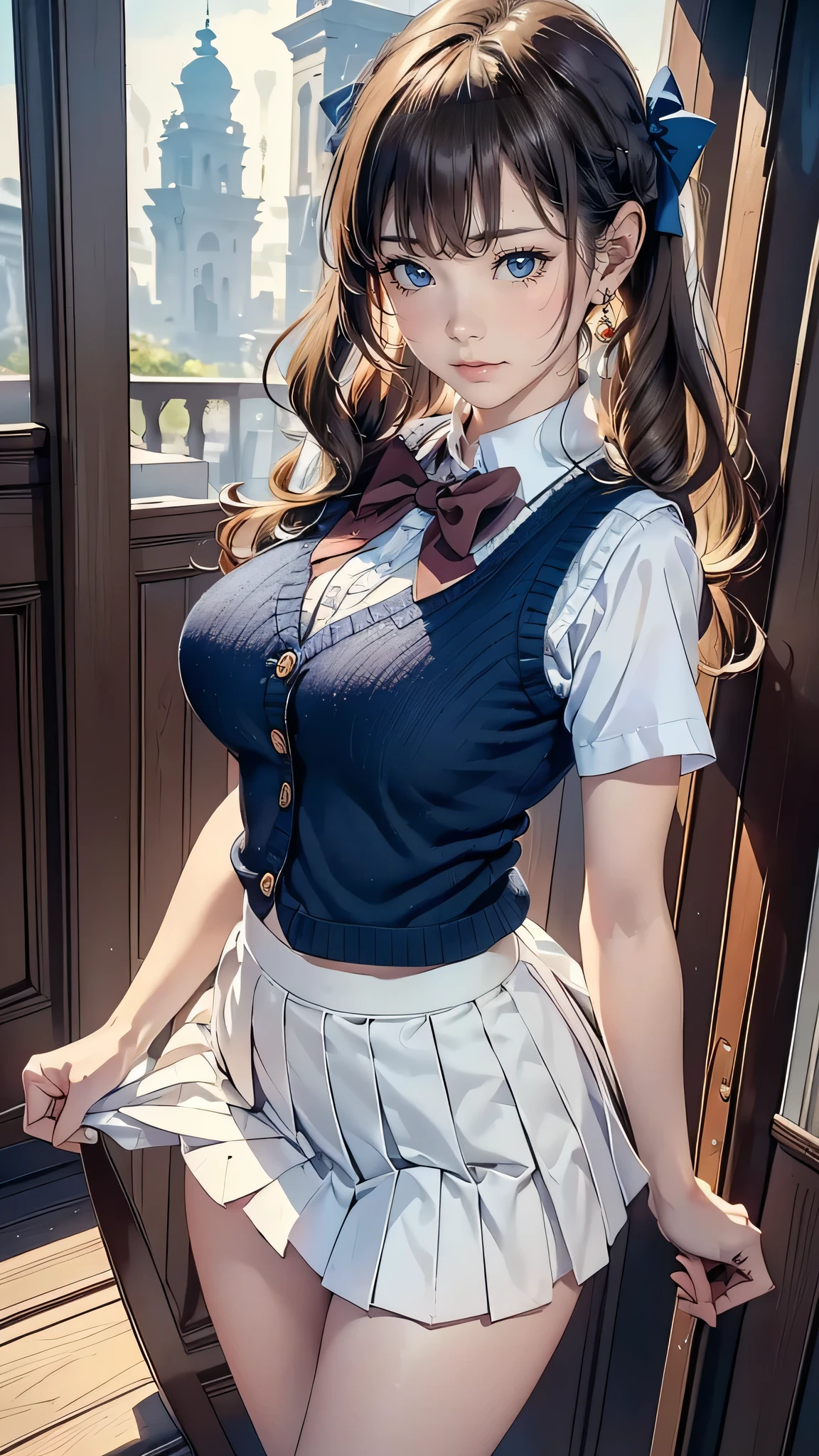 Masterpiece: 1.2, Best quality), hentail realism,, (Real picture, rich detail details, depth of fields), (1girll, Solo), Makeup, harelip, High detail, Perfect face shape, (Big breasts: 1.2), (skin indentation ), tmasterpiece:1.2,best qualtiy),realisticlying,(Real pictures,rich detail details,depth of fields),(1girll,独奏),putting makeup on,harelip,high detal,Perfect face shape,(:1.4),(dent in the skin),Thigh thick,Wide hips,Big breasts Thin waist,highr,The corals,Redlip,黑The eye,pony tails,(sweat leggs:1.2),(dampness),Raised sexy,White casual sweatpants