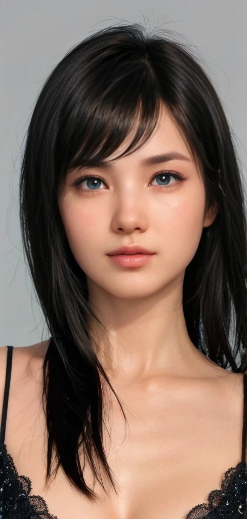 Kokoro, (best quality, ultra-detailed), (realistic:1.37), beautiful and detailed face, ultra-realistic texture, red lipstick, bright colors. High definition, 8k. expression with seductive and sexy look