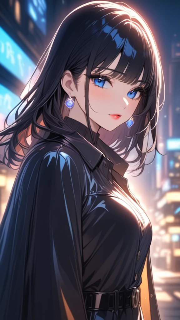 (masterpiece), (highest quality), (perfect face), extremely fine skin pores, (fine skin:1.2), art station, night, office, night sky,
cool girl, Dark Business Jacket, Dark Business Skirt, Thighhighs, black short hair, Clear face, light smile, Are standing, portrait,((detailed face、detailed person、detailed background、Exquisite beauty、exquisite female body、fascinating cleavage、Enchanted foothills、)