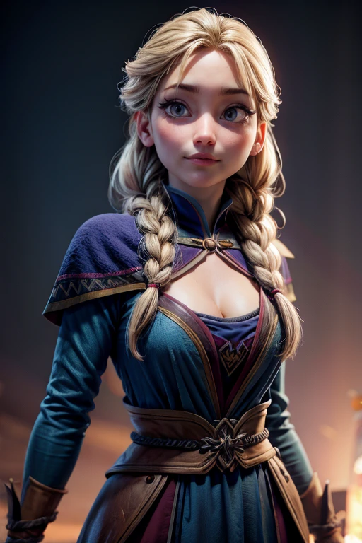 Ana from the movie Frozen with cleavage. No background. 