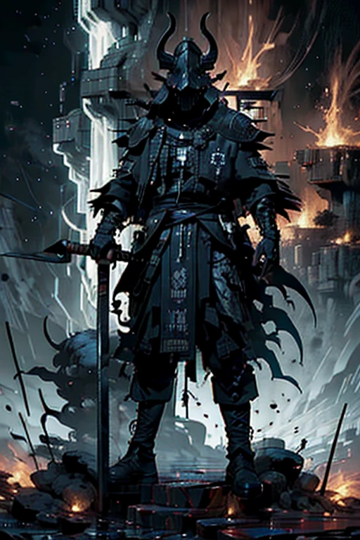 A powerful depiction of Hades, the Grim Reaper from Roman mythology, wielding a massive scythe in his right hand. He wears a black robe, his intense eyes blazing with fire, casting an angry, fierce expression. His hairstyle is a cascade of wild red curls, complemented by a rugged beard. The background is a dramatic, fractal-inspired landscape of towering mountains, a glowing volcano, and streams of flowing magma, creating an atmosphere of chaos and elegance. Bright colors accentuate this masterpiece, featuring elements of blood, skulls, souls, and pearls embedded within the scene. His figure is illuminated by divine light, enhanced by intricate gold foil details. The art is influenced by mandala and retro styles, with hints of tangled, entangled motifs, giving the scene a surreal quality. A delicate yet brutalist design captures the brutal beauty and dynamic chaos of Hades’ realm, rendered with 8K resolution, high detail, and perfect symmetry.