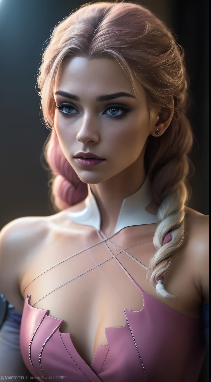 (elsa Frozen-rose quartz SU mixing models .) (ultra FUSION) Highly detailed CG Unity 8k wallpaper, style shot, Complex, high detail, dramatic, Highest quality film still image, Very detailed, Masterpiece, Best Quality, character design, Elsa, Elsa From Frozen,Fusion Pink Diamond (( Dark style)), realistic and ultra detailed rendering style, natural light, sharp character design, (hard Focus, 8k), (((natural skin texture))), 8k textures, Soft cinematic lighting, Adobe Lightroom, dark room, HDR, sophisticated, elegant, Rich detail, Sharp focus appearance) )), calming tones, Frenzy of details, intricate detail, super detail, low contrast, soft film lighting, muted colors, Exposure Mix, HDR, Desteñir, 35mm, F/1.4, THEY ARE LIKE THIS, f16, 25 sec.