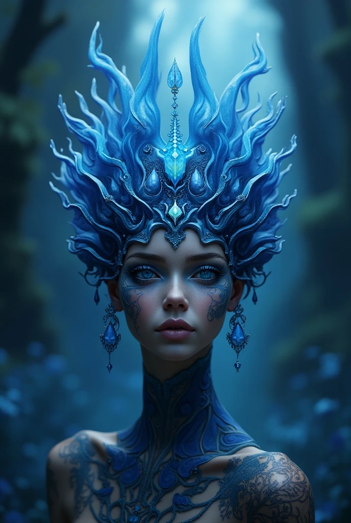 Hydromacer character art,Portrait of a water spirit in the modern world,драматичный,surreal,primitive,concept art,The art of math,Hydromecer in the style of Peter More and Basinski,Leonid afremov--ar 1:2--Chaos 50-niji 5