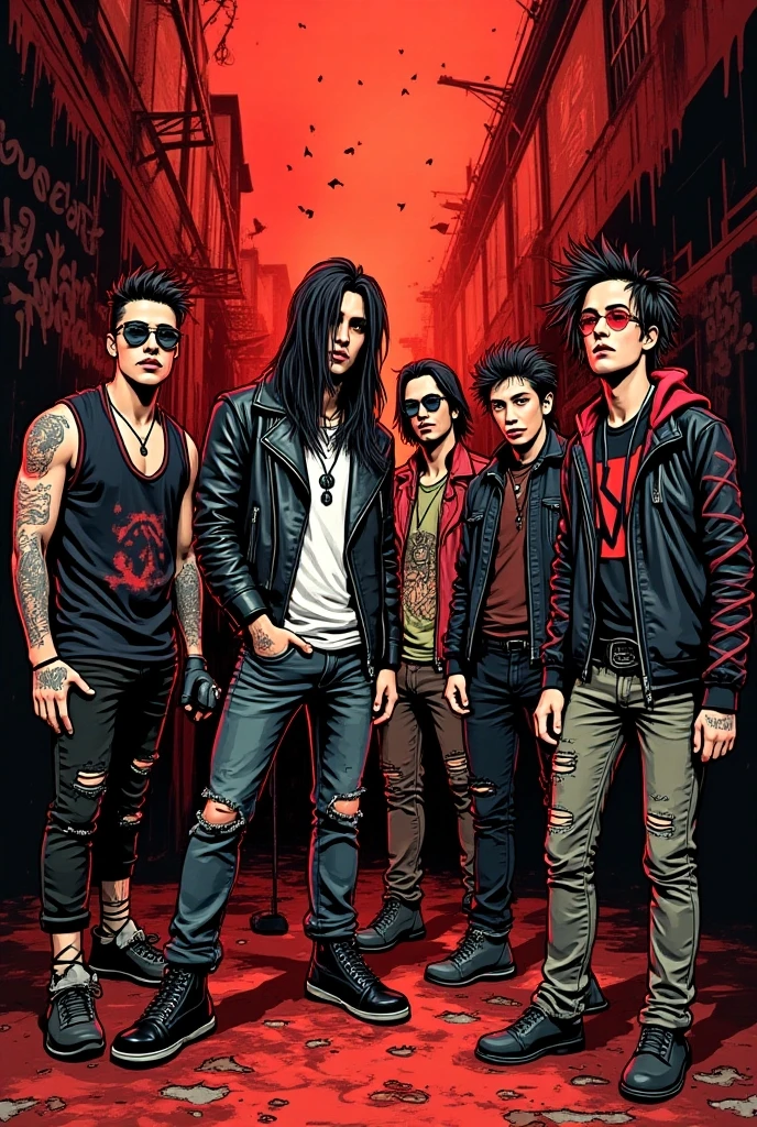 youth,A group of zombies in the background --auto