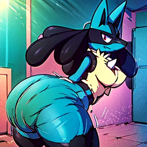 Lucario, male, butt, solo, shower, sweaty butt, horny