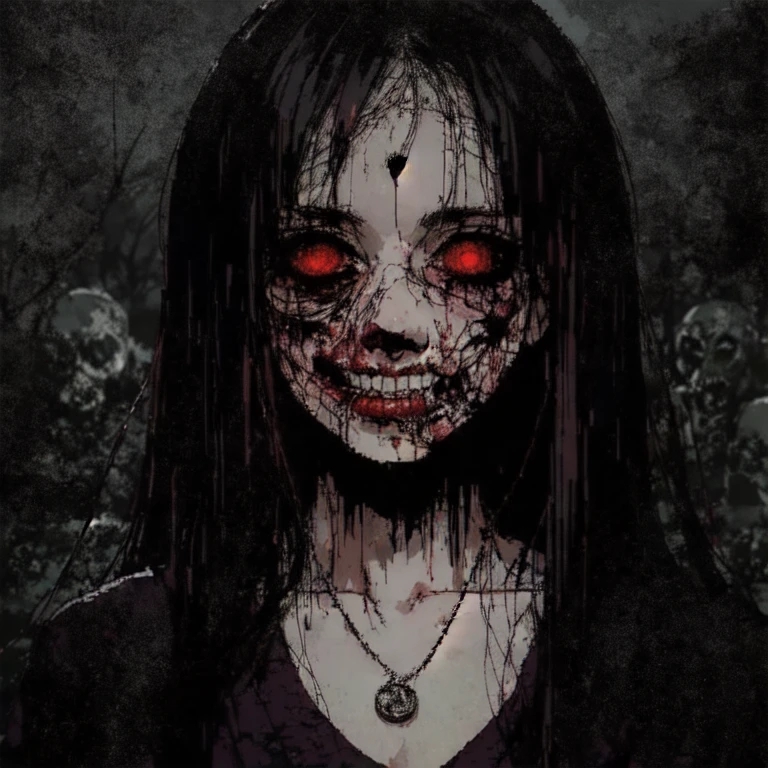 ((Japanese schoolgirl)), a nightmare,  doll face , manga style ,  rough sketch ,   horror elements  , (masterpiece), ( High resolution), ( Very gentle silencer  ), (transparent), manga style イラスト, (drawing style),  Japanese painting , The whole body is scary ., ( creepy),  Japanese sculpture , crazy illustration, flat illustration,  creepyな外観,  characteristic hairstyle , Ambiance、
