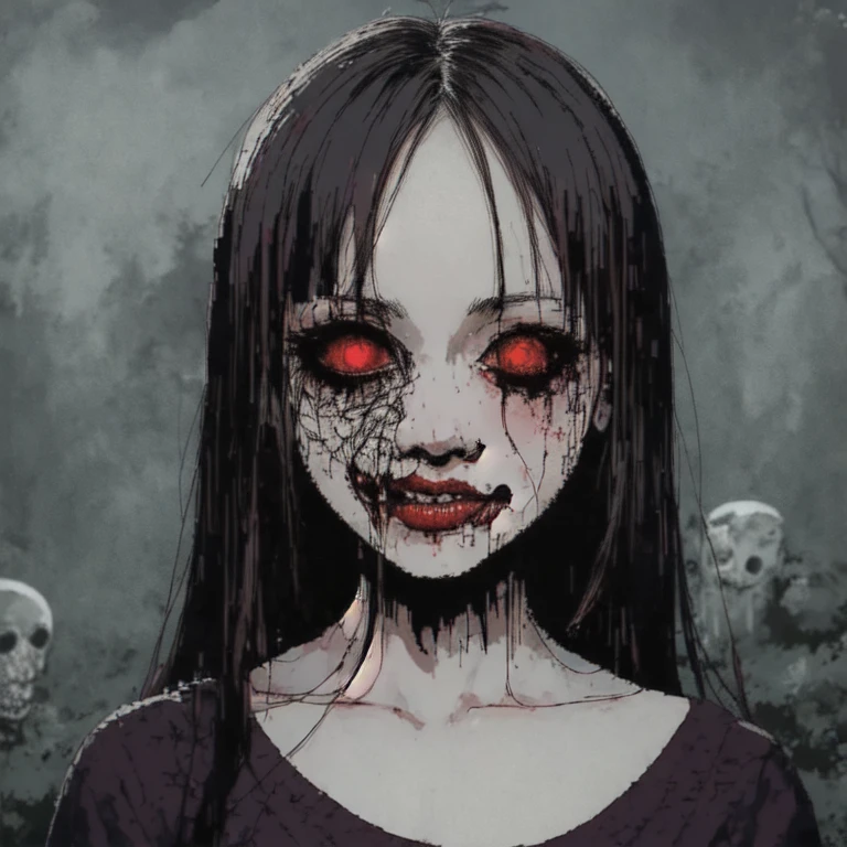 ((Japanese schoolgirl)), a nightmare,  doll face , manga style ,  rough sketch ,   horror elements  , (masterpiece), ( High resolution), ( Very gentle silencer  ), (transparent), manga style イラスト, (drawing style),  Japanese painting , The whole body is scary ., ( creepy),  Japanese sculpture , crazy illustration, flat illustration,  creepyな外観,  characteristic hairstyle , Ambiance、
