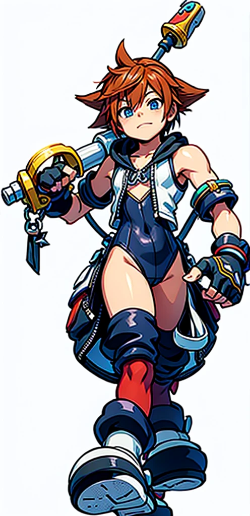 Two-dimensional boy,One-piece mountaineering suit,trumpet,Cow ears,Put the headphones on your head,stand up,goggles,sports shoes,Slim,Happy,Sailor collar