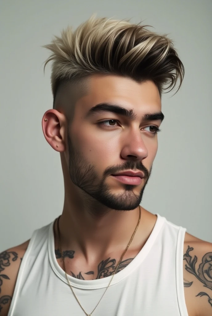 Criar um personagem 2D 

Homem branco, tatuado, de pearcing no septo, rokeiro, olho castanho, brinco de argola, de barba, careca, motoqueiro,colete de couro, cara de bravo,tatuagem de caveira.