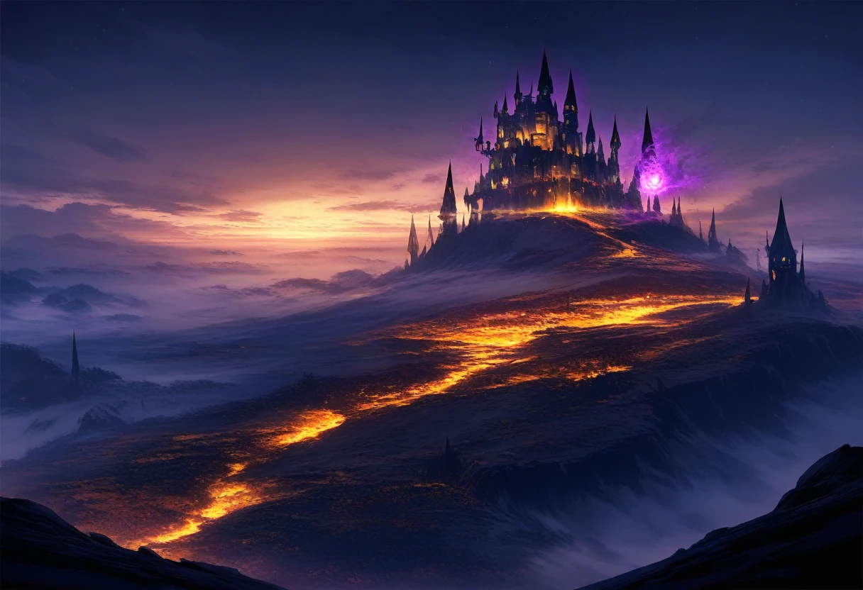 ultra highres, ultra high definition, masterpiece, (hyper quality), highly detailed illustration, digital art, digital painting, vivid color, scenic, halloween castle, medieval castle, pumpkins, (vibrant), (noble), (fantasy world), sharp focus, mystic night, dark, fantasy art, (colorful glowing magic), translucent ghosts,