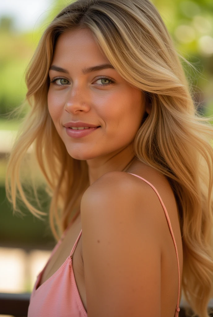 (Selfie, Vista superior: 1.4), A bit of distance from the camera, (mitad recta del cuerpo: 1.4), RAW UHD portrait photo of a 23-year-old blonde (Mujer de ojos azules) In a park during the day, (pantalones casuales), (escote), Detalles (Texturas! , cabello! , brillar, Color!! , Desventajas: 1.1), ojos brillantes con alto detalle (Looking at the camera), SLR lighting, SLR camera, Ultra calidad, agudeza, Profundidad de campo, Film grain (centro), Fujifilm XT3, Cristalina, Centro del marco, Cara hermosa, foco nítido, poros detallados de la piel, piel grasa, quemadura, Detalles oculares complejos, cuerpo completo, fuller lips