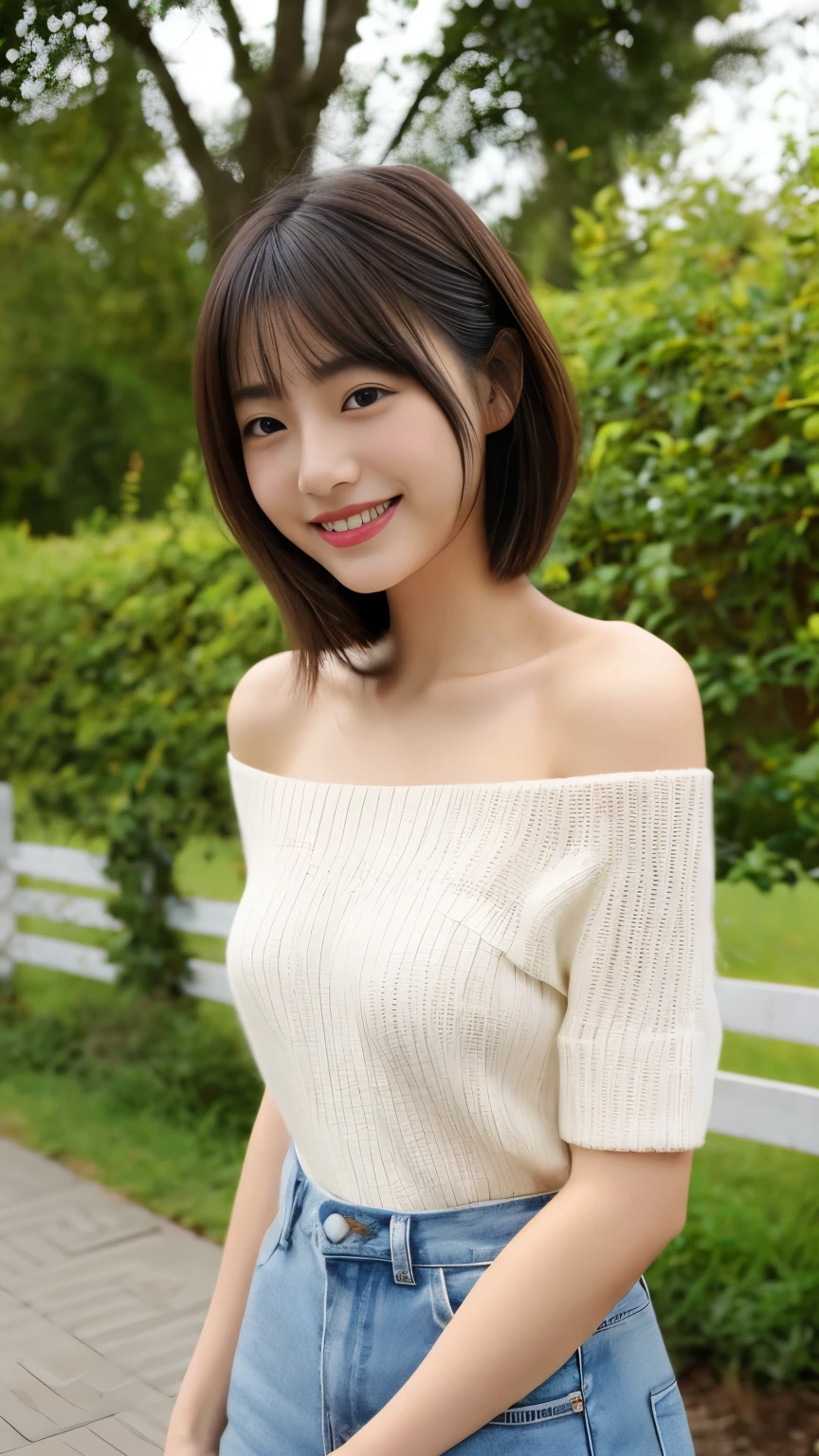 (rain, grassland: 1.3), A beautiful woman taking a photo on the grass，RAW Photoasterpiece，（Highly detailed skin：1.2），8KUltra-high resolution，Digital single-lens reflex camera，Gentle soft lighting，high quality，filmgrain，Fuji XT3，20 year old Asian female，Brown sweater（slim，Fits perfectly to the body，Draw beautiful curves），Perfect figure，Perfect breasts and full nipples，Calves are straight and slender，（（Branded Fashion Travel Shoes:1.5）），Melon seed face，Short fine hair，Highly detailed facial details and skin，White face and white skin，double eyelid，Highly detailed eyes，A kind smile，Beautiful accessories，(Apply gloss to your lips, eyelash, Glossy face, 最high quality, Ultra-high resolution, warm color，Wide Lighting, Natural Shadow), kneel on the grass and play，Coquettish pose，Show off your sexy side， Full body shooting: 1.8