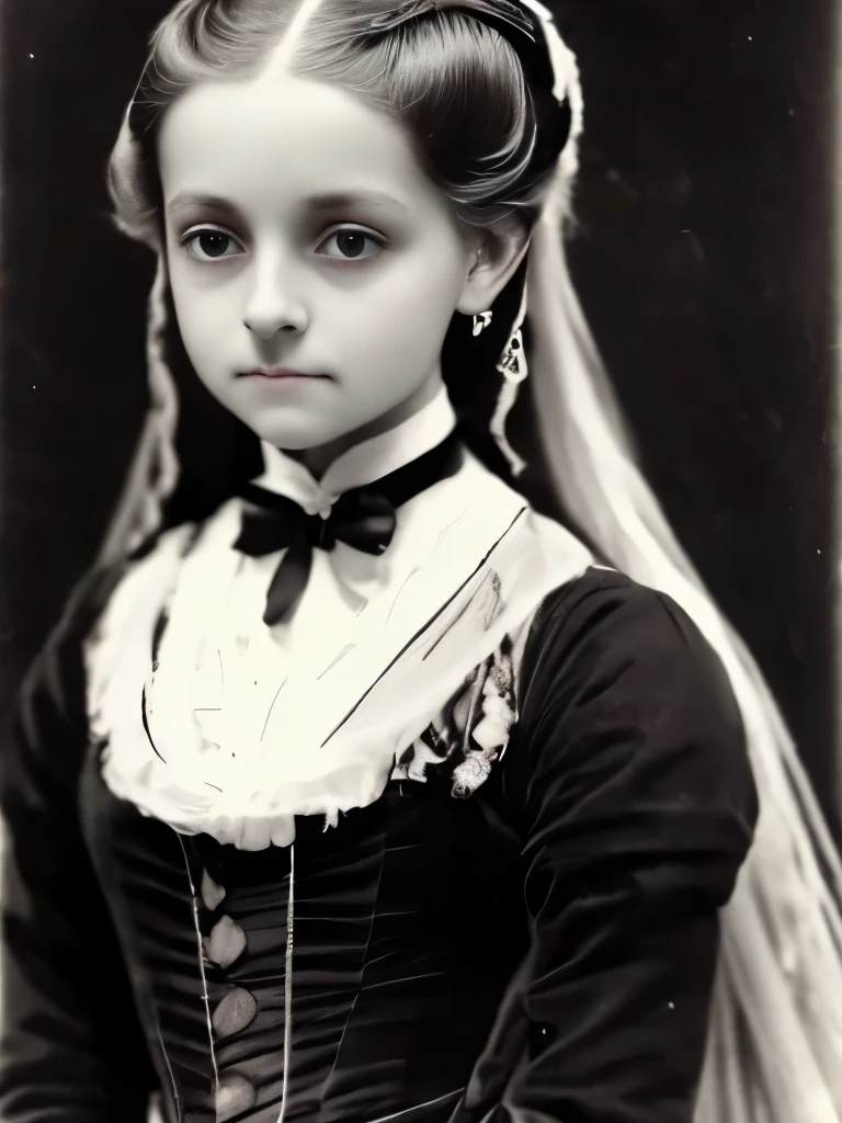 In nineteenth-century Italy, a 4-year-old St. Gemma Galgani-like girl is with her loving parents;. Imagem realista, 16 k, cinematografic, colors proper to those old photos of the nineteenth century, incredible details