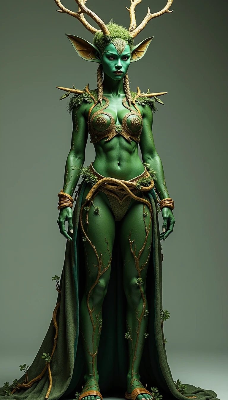nude woman or woman in green bikini holding “T” (with open arms and legs slightly apart imitating Christ the Redeemer) de corpo inteiro. Precisa ser realista.
Estilo 3D.sk (for 3D modeling reference for artists).
Ela deve estar de frente.”