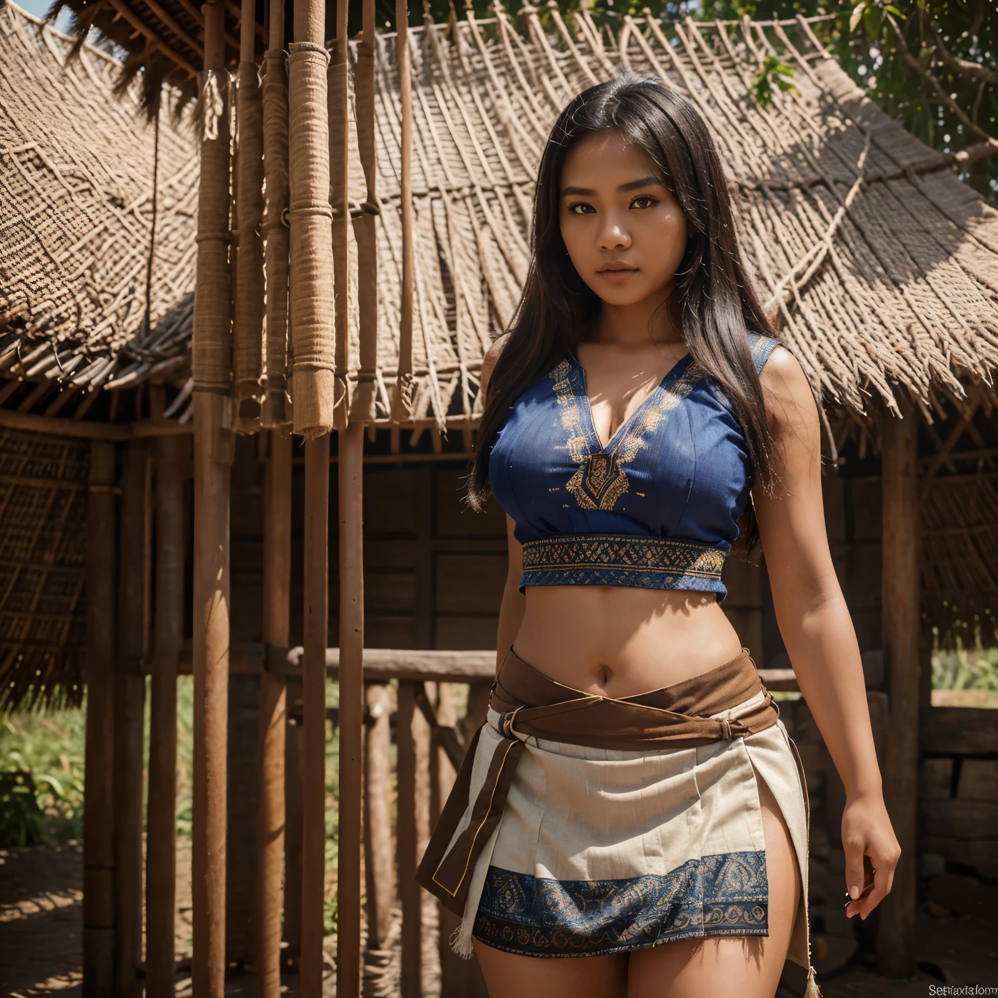 Make a Filipino Austronesian woman with her costume 