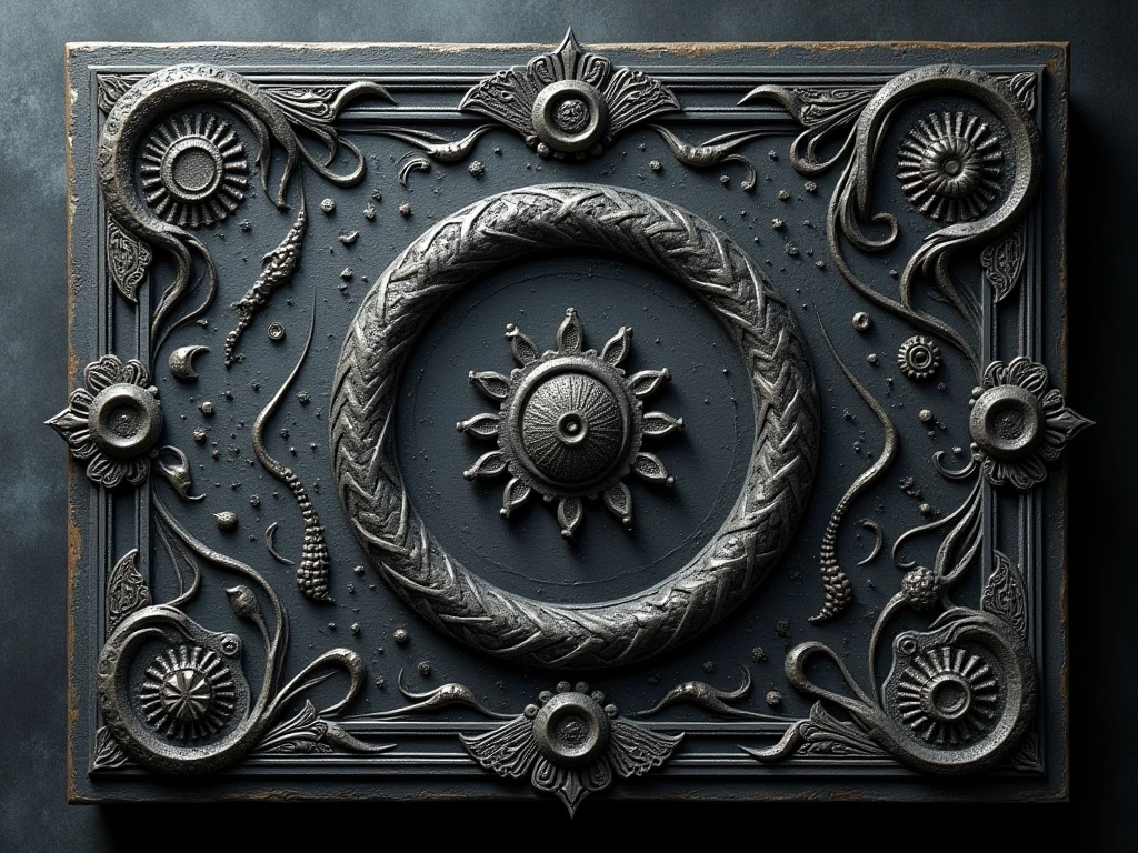 the source of future growth dramatic, elaborate emotive metallic Baroque and Rococo styles to emphasise death as a transcendental, seamless pattern, symmetrical, large motifs, sistine chapel ceiling, 8k image, sharp focus, gothic mothifs and (skulls:1) in rococo style, black metal forge, black colors, perfect symmetry, 3D, no blur, sharp focus, photorealistic, insanely detailed and intricate, cinematic lighting, Octane render, epic scene, 8K