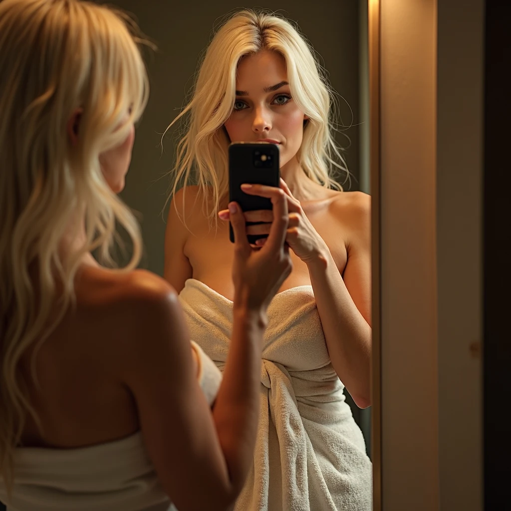 white northerner with platinum blonde hair, platinum subtle natural eyebrows and blue eyes. vulgarly dressed. No make up, selfie in the room. super realistic and detailed