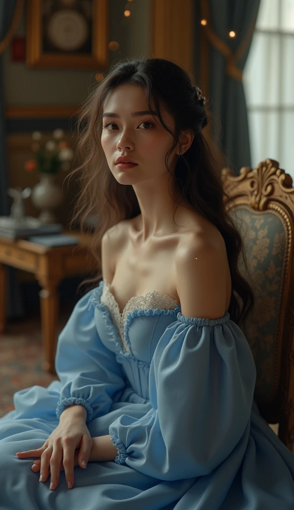 Women, grave, Guerrero, armor, elegant, pink dress, aristocratic, silver elements, long nails, bare shoulders, hairstyle, hair tied, braid and ponytail, disordered, arrogant, absurd, detailed dress, Royals, celebration, Living room decorated with flowers., cowboy shot, portrait, (Best Quality), (Masterpiece), (Very detailed), (4k)