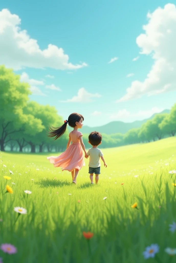 A girl is going away from another boy