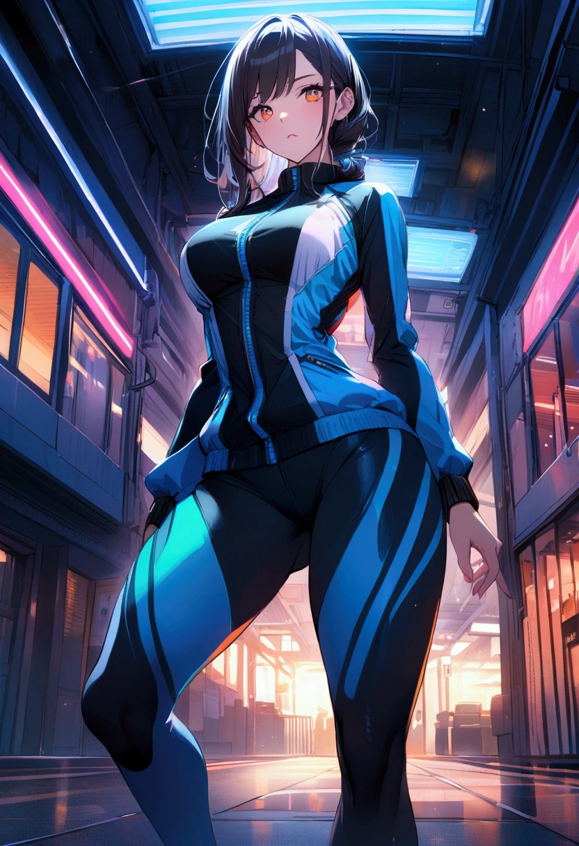 A woman in a black full-body bodysuit (overalls)
((2D Beautiful Woman, top-quality, Perfect Anatomy 1.1, Perfect outfit, Beautiful illustration))
A sleek and stylish woman dons a black bodysuit, every curve of her body accentuated, her limbs completing the sleek silhouette, her complete fingers revealing a sense of precision and perfection. Her facial features are attractive, her eyes captivating, and her expression radiant as she confidently showcases her full body in the form-fitting attire. A stunning, beautiful illustration of fitness and confidence.