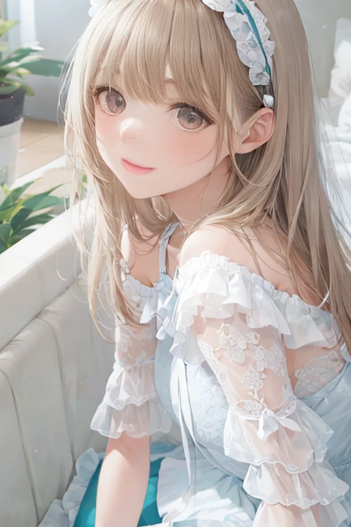 ((masterpiece)),((highest quality)),((anatomical)),((Realistic)),((realistic)),((detailed description)),((cute)),((女の子のcute部屋)),(((Freelen))),((beautiful eyes)),(()),((petite)),mile)),((white teeth)),