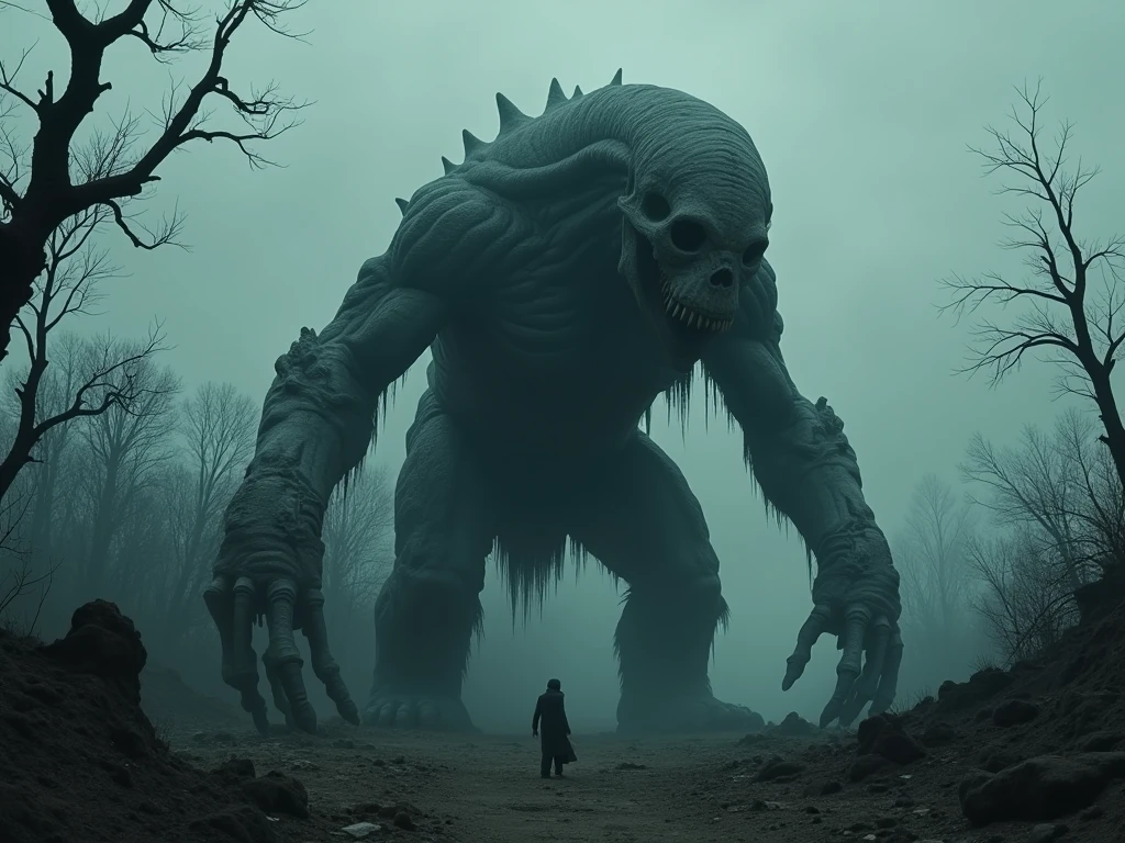 *Scene 11: Unseen Creatures Appear*
- The air inside the dome becomes cold., a rumbling sound was heard from inside the wall, and suddenly a horrible black shadow appeared before them, make a scary sound.