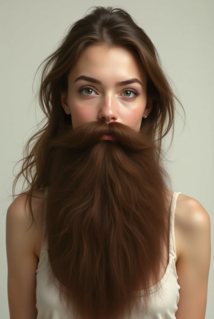 Woman with hairy suvaco and with beard and teat