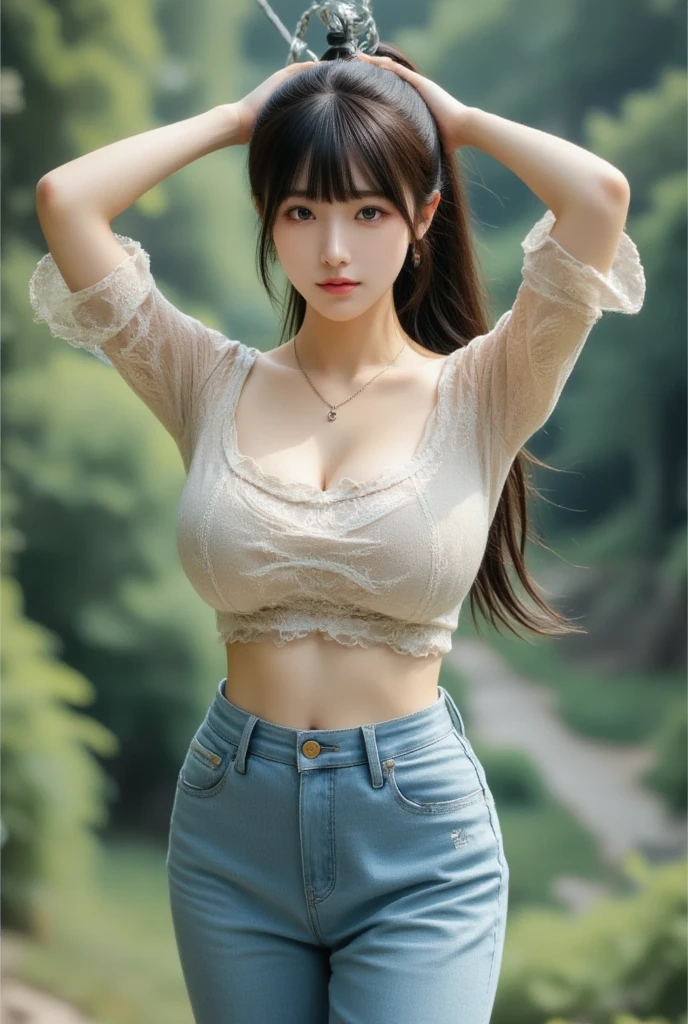 highest quality, masterpiece, High resolution,8k,(Realistically:1.4),超High resolution,One girl, Super detailed, Ultra-realistic, (Brown long hair、See-through bangs), Cinematic light, Realistic, Young and beautiful girl, Perfect figure, Perfect figure, Full POV, Perfect body, (From:1.3), Cleavage、わいせつなPause, Long and sexy legs, Confident, Beautiful sexy, Grey short sleeve, Opening the Abdomen, Black Super Shorts, S-shaped body, Upturned buttocks,Pauseをとる,Pause,Different perspectives