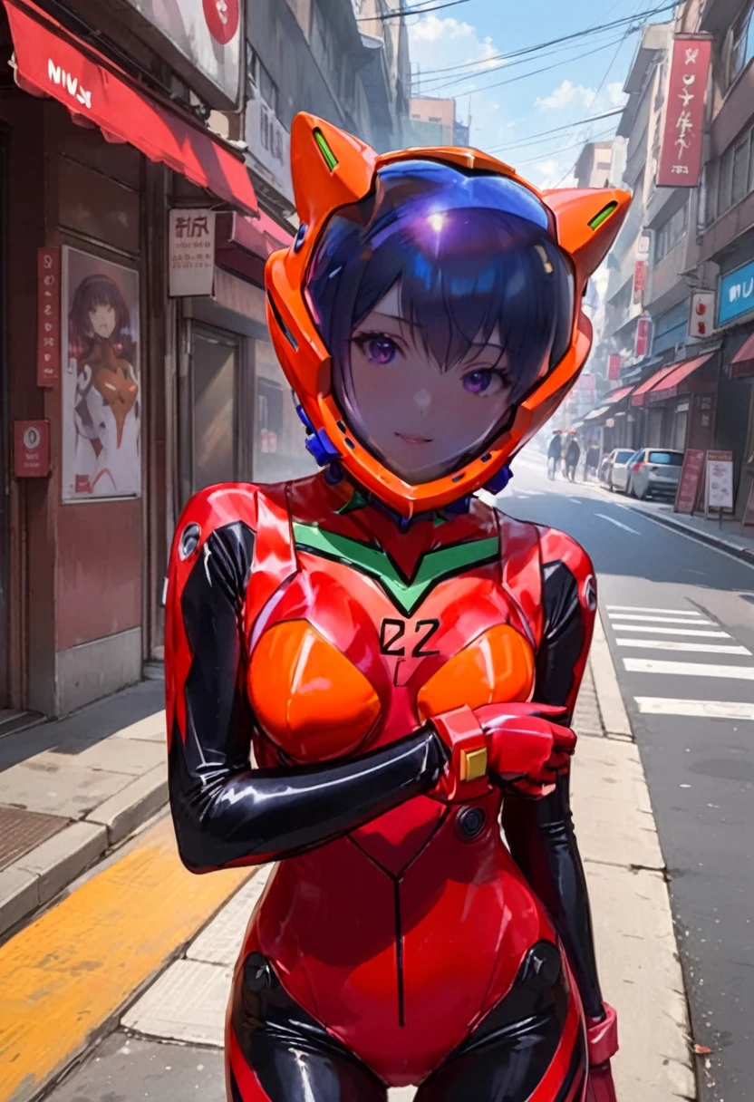 8k, Ultra-high resolution, Highest quality, masterpiece, Rule of thirds photograph,surreal, photograph, pretty girl, Cute Face, Beautiful eyes in every detail, Detailed,masterpiece,,,,,,,,,,, ( short hair, street, emo eyeliner, apocalypse, girl, city, road space helmet, muvluv, eva helm, evangelion,, plugsuit , space helmet, eva helm,red bodysuit, short hair, ,,plugsuit, red bodysuit,evangelion,(red helmet:1.2), space helmet, cat ears, Japanese female,hort hair, bangs, ahegao, red helmet,,upper body