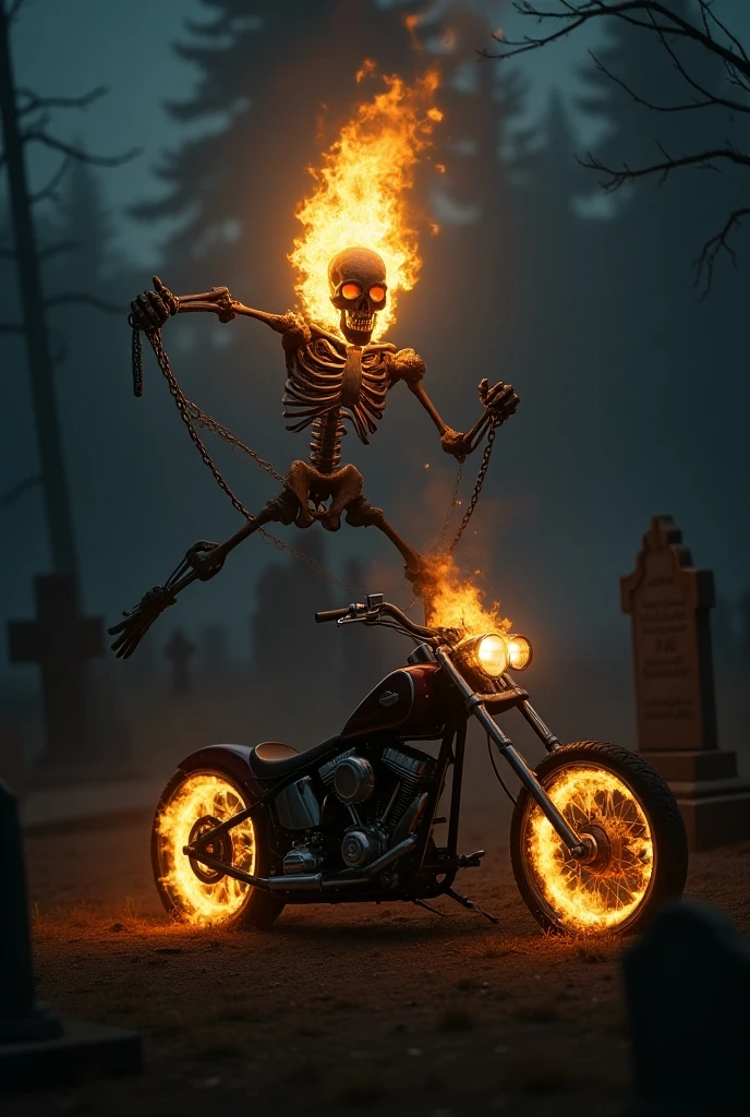 Create a jewellery article of ghost rider surfing on the flames of hell fire instead of bike use surfing board and try with white background