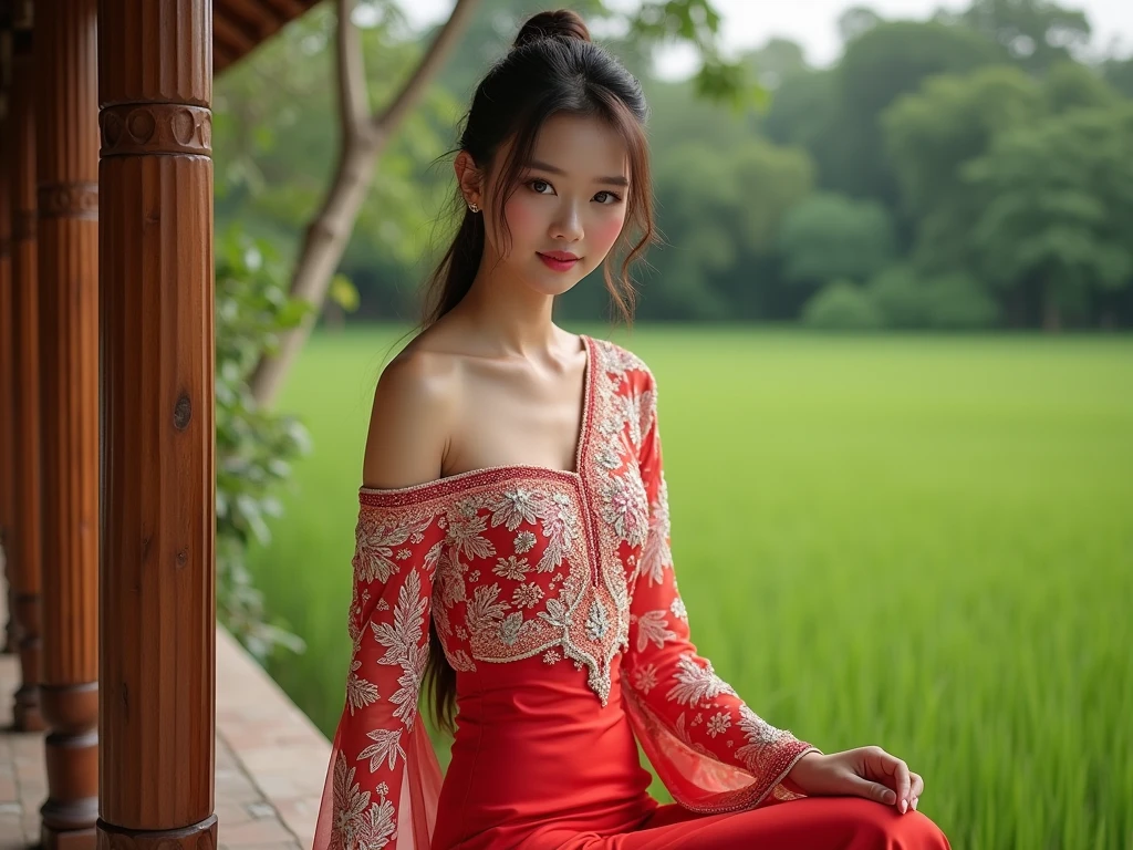 Beggar women,(58 years old,Chinese women),slightly fat big breasts,gong li,Zhao Lijuan,Chen Shuting,Juanzi,Sexual hunger and thirst,with short white hair,Rural women,((burly build)),Very tall,Tall and burly(Height 1.9m),((long leges)),Wearing a tattered ancient Chinese embroidered camisole vest(short red dress),(Like a beggar),Remove your pants,Remove clothes,(Tearing tattered skirts),shoes(The barefoot),Tiptoeing(Tiptoeing),(Tearing a tattered belly pocket),with intense rain,Get wet all over your body,Rainy days,(The whole body is completely soaked:2),Sit on a stone chair on a bluestone slab in the field(Mossy),(Open legs:1.4),(M-shaped legs:1.6),Recline back,(Face the audience with open legs:1.8),tmasterpiece,超高分辨率 ,( Photorealistic :1.4), tmasterpiece, (Faraway view:1.8),(Full-body photography:1.8),(front-facing view:1.8),(realisticlying:1.4), smiling wryly, The mouth opens wide,Dark night