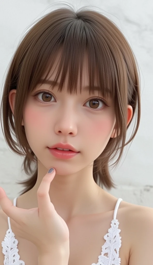 (Best Quality, Masterpiece Highly detailed, Ultra high resolution Realistic,  Absolute Resolution for RAW Photos :1.5),
 (Realistic:1.4), , 
woman 1人, woman, 日本のwoman,
 Realistic lighting, Backlight,  face light,  ray tracing , 
(thin：Weight 1.0), (Small breasts),   glowing skin  , Sharp details, 超Realistic, Beautiful Skin,
( lies down on the bed:1.5、Sleeping:1.5、lie down、Lying down、 angle from above:1.5、 sex appeal、Provoke), 
((( Tattoos Listed Below:1.5,  watching the audience in the cloud :1.3, close))), ((( full body:2.0, full body photo、 look at the camera))),グラビアフォトShoot、 professional photographer &#39;Shoot、
((Bob Hair,  short hair, Straight Hair Bangs :1.3, Brown Hair)),
 Advanced Face and Skin Textures ,((Face close-up:1.2)), ((Tattooed Arm:1.2)), (( chest tattoo :1.4)),
((Thigh Tattoo:1.2)), (( Body Covered with Tattoos :1.4)),
 (( tank top 、 hoodie、 sweatshirt 、1.4))、