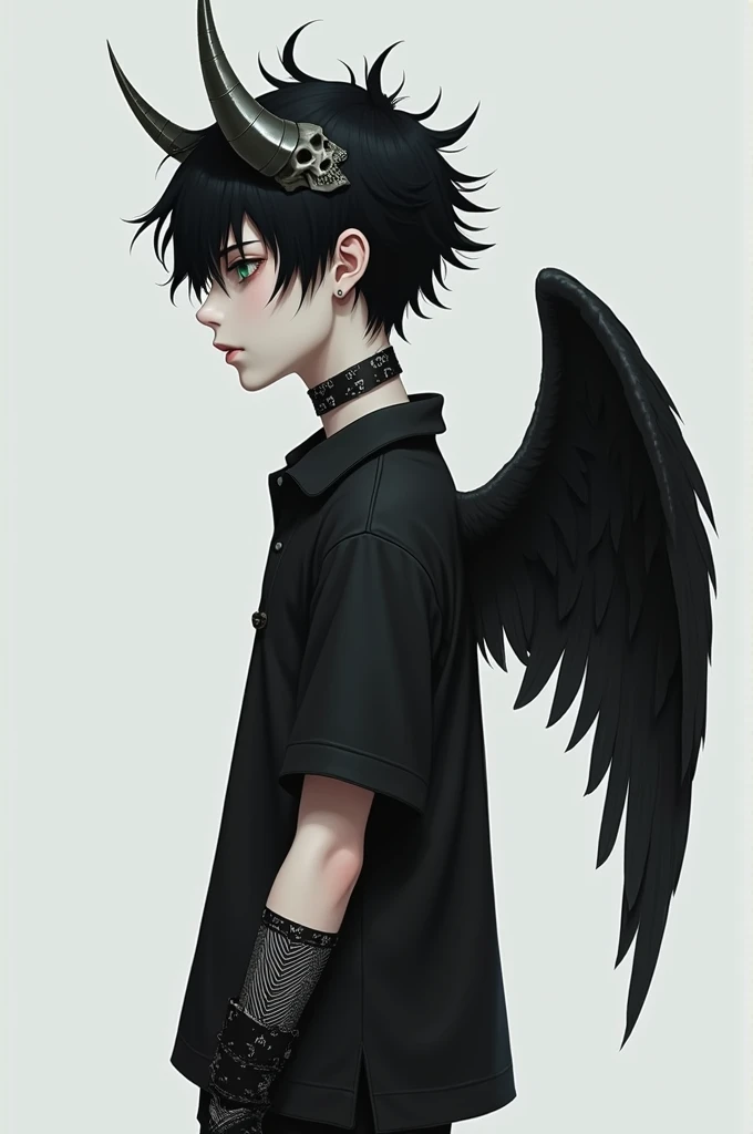 NSFW, short boy, feminine small shotacon, holding crow pet, small fragile body, black fur-lined clothes hanging on the shoulder, little to no clothes (showing core body), black hair, very messy mullet hair, bangs, shining crimson eyes, masterpiece, 8k, photorealistic, chiaroscuro lighting, dramatic shadows, cinematic composition, coast background, wearing black short, sharp black nails