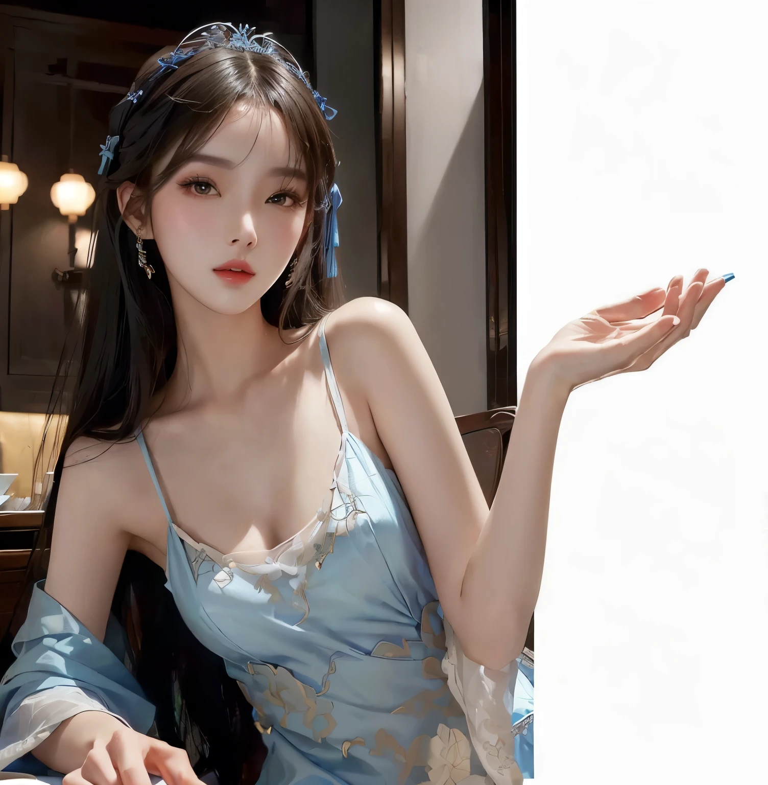 (8K, Raw foto, beon the St quality, maon the Sterpiece:1.2), (realion the Stic, photo-realion the Stic:1.37),on the St,1Girl,(Myanmar Girl), (aegyo sal:1),Hair ornaments, portrait of a, (Sexy underwear:1.1), necklaces, Blue nails,Cute,Cityscape, natta, Sateen, saturated, Professional Lighting, photons mapping, radiosity, physics based rendering, Background Shwedagon Pagoda