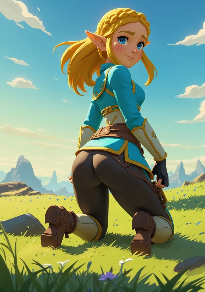 sex vaginal, anime style, medium breasts, small ass, little ass, astrid hofferson,blue eyes, blonde hair, upskirt, sky, hiccup haddock (messy hair, brown hair, brown eyes), 1 boy, 1 girl, cheerleader outfit, upskirt, against wall, back against wall, legs lifted up, under view, boy hands on ass, lifted up, looking towards each other