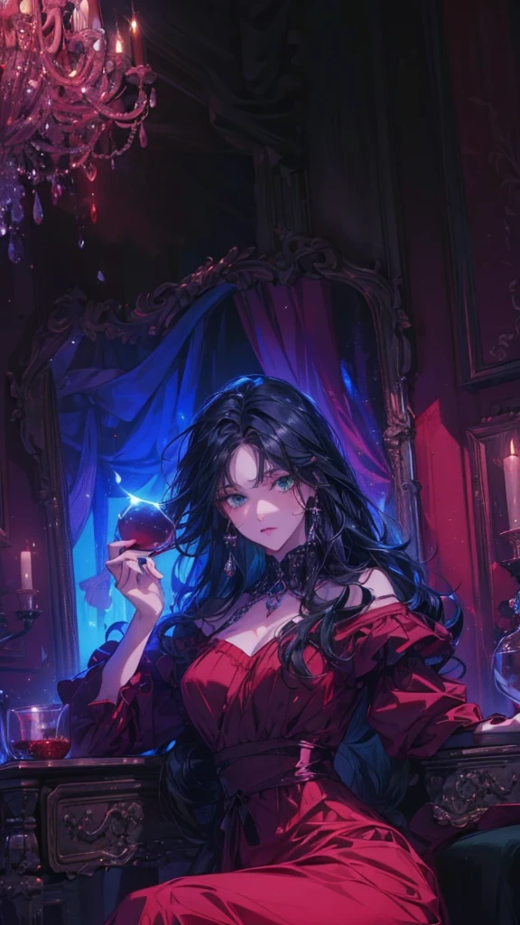 undead,blood,daemon,zombie,space people, beautiful, female, ultrarealistic,super realism,dark blue hair,Wearing glasses,Luxury brand fashion,surrealism,fashion illustration