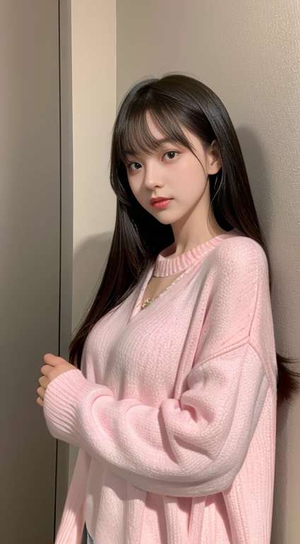 ((Highest quality)), ((masterpiece)), (detailed), Shoulders out , one piece , Primary school students,girl,whole body,pink,Off the shoulder