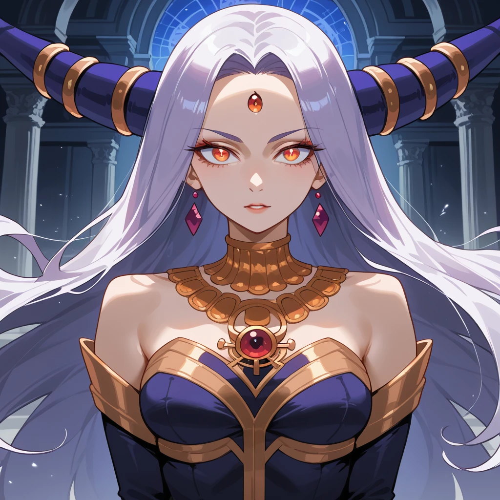 score_9, score_8_up, score_7_up, 2d, anime style, greek temple background, greek tones, greek god, mount olympus. A arachne woman. a hauntingly beautiful woman with dark, silken hair that cascades down to her waist. Her eight eyes are a deep, mesmerizing black, much like the night sky. She has an arachnid lower body, adorned with intricate, shimmering patterns. Her upper body is lithe and elegant, exuding both menace and allure. Eight eyes, arachnid body