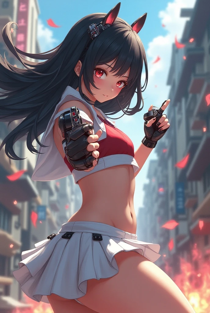 (quality)), ((masterpiece)), Recommended results、Puffy nipples、(see through:1.5)、straighten your back、abdominal muscles、huge bust、angle to floor:1.2、low camera angle、Hair loss on crotch，Hatsune Miku，1 girl,long hair, (高quality,8k,black hair, actual, 最好的quality,masterpiece,Super detailed, ridiculous)1.5,((Same 1, crown, sailor suit warrior, White gloves, Red sailor collar, red skirt)),night city,White gloves,Purple bow,purple eyes, (magical world,fire),High heel,