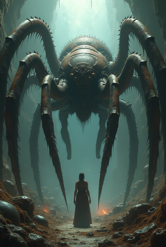 5 girls (cocoon:1.2), bound, restrained, silk, cocoon, spider web, masterpiece, best quality, highly detailed, spider, cave, suspension,,, attacked by large spiders, cave covered in webs