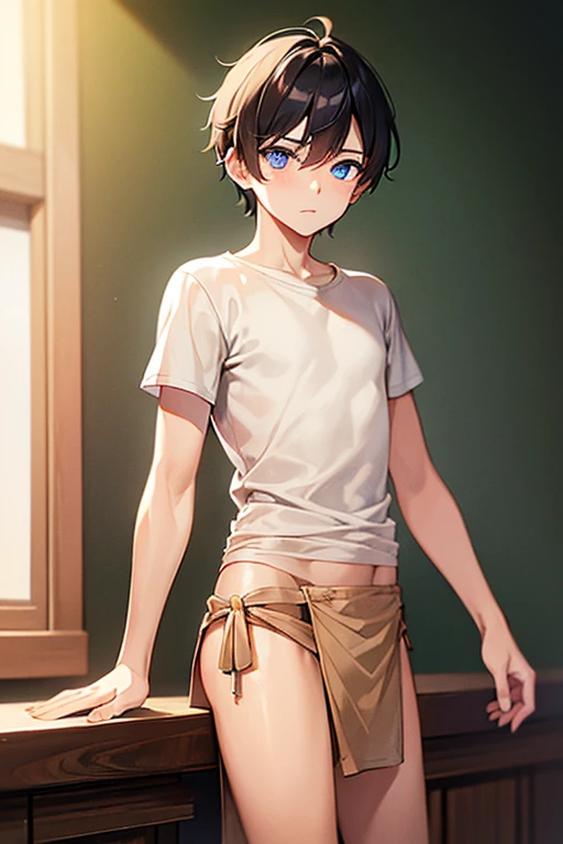 centaur male、、Short brown hair、indoor、taking off clothes(perspective close to the face、The torso is the main)