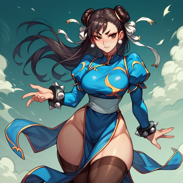 chun-li from street fighters series , white panty , fight in the streets , chinese dragon background , perfect eyes ,