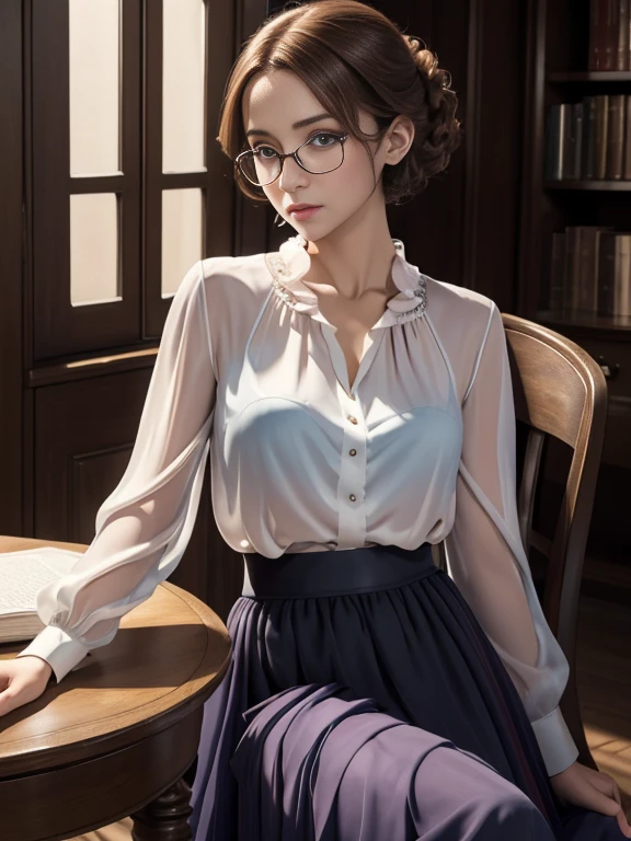 extremely detailed,(night background:1.2),highest detailed,(blurry background:1.5), portrait, masterpiece, best quality,high quality,highres, 16K,RAW,ultra highres,ultra details,finely detail,extremely detailed,real shadow,highly detailed, bob cut, black hair, glasses, cleavage, office shirt, <lora:weight_slider_v2:-1.8>, <lora:80s_offset:0.4> 80s